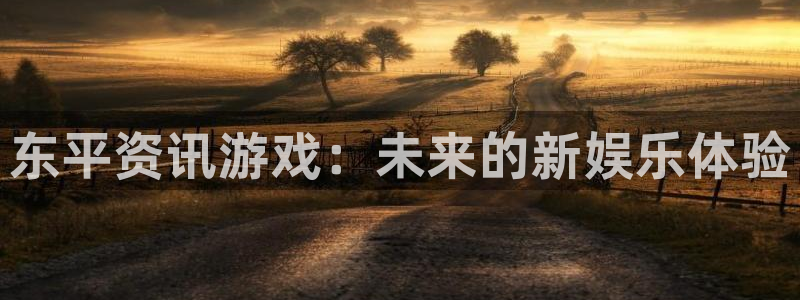 奇亿娱乐登录：东平资讯游戏：未来的新娱乐体验